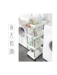 Dulap de depozitare mobil, Songmics, Alb, KSC10WT, 40 x 22 x 86 cm - 4
