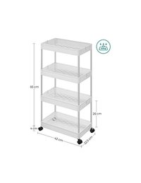 Dulap de depozitare mobil, Songmics, Alb, KSC10WT, 40 x 22 x 86 cm - 6