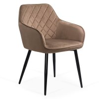 Scaun elegant de dining maro din catifea BUC 258 cu picioare stabile - 1
