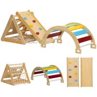 AIYAPLAY Cadru de Cățărat Interior 7 in 1 cu Tobogan Multicolor | Aosom Romania - 1
