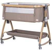 Patut co-sleeper Chipolino Charisma Latte Wood cu laterala culisanta si functie de leagan - 1