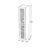 Dulap de baie suspendat Gursu alb 35x150 cm - 5