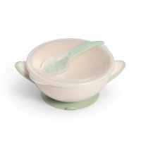 Castron cu ventuza si lingura Baby Ono Verde deschis - 6