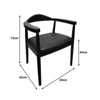 Scaun cu brate Joube Negru 59x48x73 cm - 2