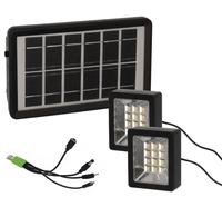 Set proiector solar cu LED 12 SMD 3W alb rece 6000K cu panou si port de incarcare USB Q D630 Andowl - 1