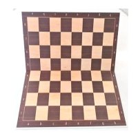 Tabla de sah pliabila pentru turneu, 48 x 48 cm, decor palisandru si artar - 1