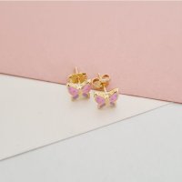 Cercei Fluture delicat - Aur Galben 9K - Inchizatoare surub - 1