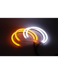Kit Angel Eyes LED Cotton pentru Semnalizare BMW E90 LCI (Fara Xenon) - 2x106mm Full + 2x131mm Semi - 7