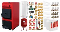 Centrala pe combustibil solid Fornello T-PRO 35 kW cu radiatoare, boiler si accesorii complete - 1