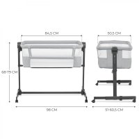 Patut Co Sleeper Kinderkraft Bedside Neste Up 2 gri deschis - 6