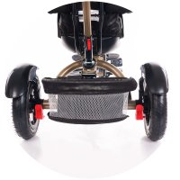 Tricicleta pentru copii gemeni Chipolino 2Play Obsidian Gold cu maner, control al directiei, sezut reversibil, suport pentru picioare, scaun confortabil cu husa moale, copertina XXL, si roti din cauciuc - 5