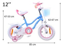 Bicicleta pentru copii Royal Baby StarGirl Albastru 2-4 ani, Roti 12 Inch, Frana fata V-Brake, Spate Tambur, Roti Ajutatoare - 4