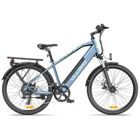 Bicicleta electrica Ulzomo Metro 26 E-bike, 250W, 36V 17Ah, autonomie 100km, viteza maxima 25km/h, Albastru, 26'' - 1