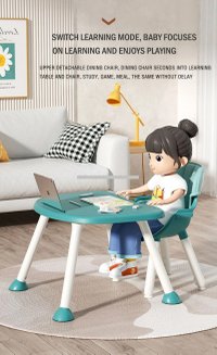 Scaun de masa Little Mom Pink 4in1 pentru copii, multifunctional, cu centura de siguranta, tavita reglabila, suport pentru picioare, dimensiune 79 x 60 x 62 x 92 cm - 10