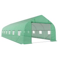 Sera tunel Outsunny pentru gradina, cu structura din otel, verde | Aosom Romania - 1