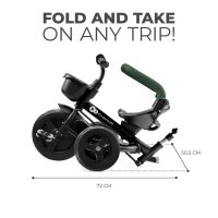Tricicleta pentru copii Kinderkraft Aveo Mystic Green de la 9 luni, cu sezut rotativ, suport pentru picioare, maner cu control al directiei, gentuta si cos pentru accesorii - 2