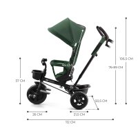 Tricicleta pentru copii Kinderkraft Aveo Mystic Green de la 9 luni, cu sezut rotativ, suport pentru picioare, maner cu control al directiei, gentuta si cos pentru accesorii - 10