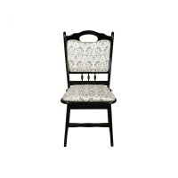 Scaun living FLANDER, cadru wenge + stofa print 02, 50x48x95 cm - 1