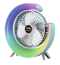 Ventilator de birou Andowl Q-FS800 cu iluminare LED RGB roz - 1