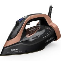 Tefal Ultimate Power Pro FV9E50E0, fier de calcat cu abur, 3200 W, jet 300 g/min, abur variabil 0-85 g/min, rezervor 350 ml, talpa Durilium AirGlide AutoClean, oprire automata, filtru anticalcar, sistem antipicurare, negru/roz - 1