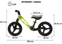 Bicicleta de echilibru pentru copii, Adamex Speed M8, pliabila, fara pedale, cu Saua reglabila si manere confortabile, 2-5 ani, pana la 35 kg, Mellow Yellow - 3