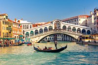 Tablou canvas Rialto Bridge, Venice, gondola - 1