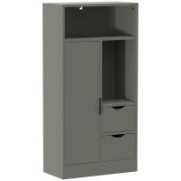 HOMCOM corp ingust de depozitare pentru baie, cu 2 sertare si compartimente deschise, 50 x 25 x 100 cm, verde deschis - 1
