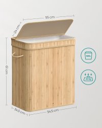 Cos de rufe Songmics, Bej, LCB063N01, 54.5 x 34.5 x 61 cm - 2