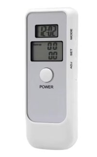Tester de Alcoolemie digital functie de ceas cronometru Alb - 1