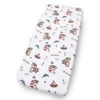 Cearceaf pentru patut copii Kerstin Ursuletul Pirat 90x40 cm cu elastic, 100% bumbac - 2