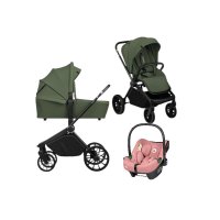 Carucior 3 in 1 Lionelo Mika Plus cu Scoica Auto Roz si Ventilatie 3D, Reversibil, Pana la 22 kg, Certificare ADAC - 1