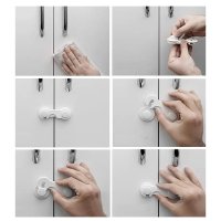 Set de 10 Blocatori de Siguranta pentru Copii Sipo, cu Adeziv 3M, Fara Urme, pentru Dulapuri si Sertare - 7