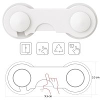 Set de 10 Blocatori de Siguranta pentru Copii Sipo, cu Adeziv 3M, Fara Urme, pentru Dulapuri si Sertare - 8