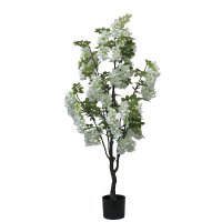 Planta decorativa Floarea de fasole in ghiveci alb plastic PP 125 cm - 1