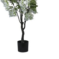 Planta decorativa Floarea de fasole in ghiveci alb plastic PP 125 cm - 3