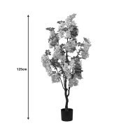 Planta decorativa Floarea de fasole in ghiveci alb plastic PP 125 cm - 4