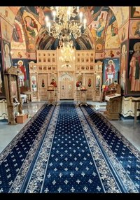 Traversa Bisericeasca Lotos Delta 15033, Albastru, 120x1700 cm - 1