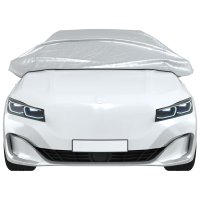 Husa auto partiala argintie L din PEVA, cu 4 carlige si sac de depozitare - 4
