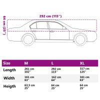 Husa auto partiala argintie L din PEVA, cu 4 carlige si sac de depozitare - 10