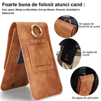 Husa tip portofel 2 in 1 pentru telefoane de pana la 7 inch, cu 13 sloturi, inchidere magnetica si prindere pentru curea - 2