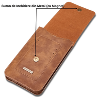 Husa tip portofel 2 in 1 pentru telefoane de pana la 7 inch, cu 13 sloturi, inchidere magnetica si prindere pentru curea - 3