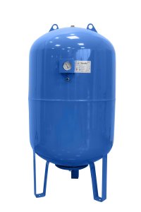 Vas de expansiune vertical Fornello 300 litri cu manometru si picioare, albastru - 1
