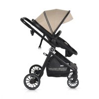 Carucior transformabil 2in1 Moni Rio Khaki pana la 22 kg,cadru din aluminiu,spatar reglabil,scaun reversibil,roti din spuma EVA pivotante cu amortizor si rulment,baldachin,husa picioare,geanta,plasa insecte,suport pahar - 5