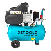 Compresor de aer Detoolz DZ-C332, rezervor 24 L, cu ulei, 1500 W, 160 L/min, 8 bar, 2 prize de aer - 1