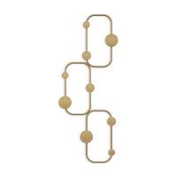 Cârlig de perete Wallxpert din metal auriu, 28x5x70 cm - 3