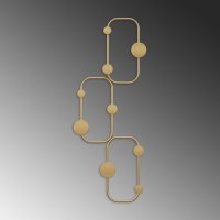 Cârlig de perete Wallxpert din metal auriu, 28x5x70 cm - 1