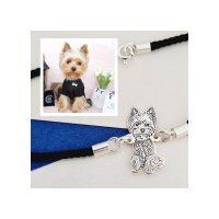 Bratara personalizata cu poza pentru caini - Argint 925 - Snur gros, model fix - 1