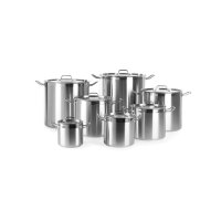 Oala inox inalta cu capac 50 Lit, 40 cm diametru x 40 cm inaltime, solida, gama Hendi Profi Line, potrivita si pentru uz profesional - 1