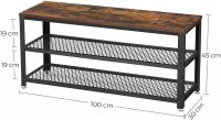 Bancheta de Depozitare Vasagle, 100x30x45cm, Maro Rustic si Negru - 7