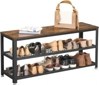 Bancheta de Depozitare Vasagle, 100x30x45cm, Maro Rustic si Negru - 8
